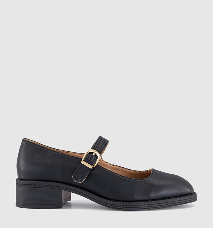 OFFICE Milo Low Block Heel Mary Janes Black