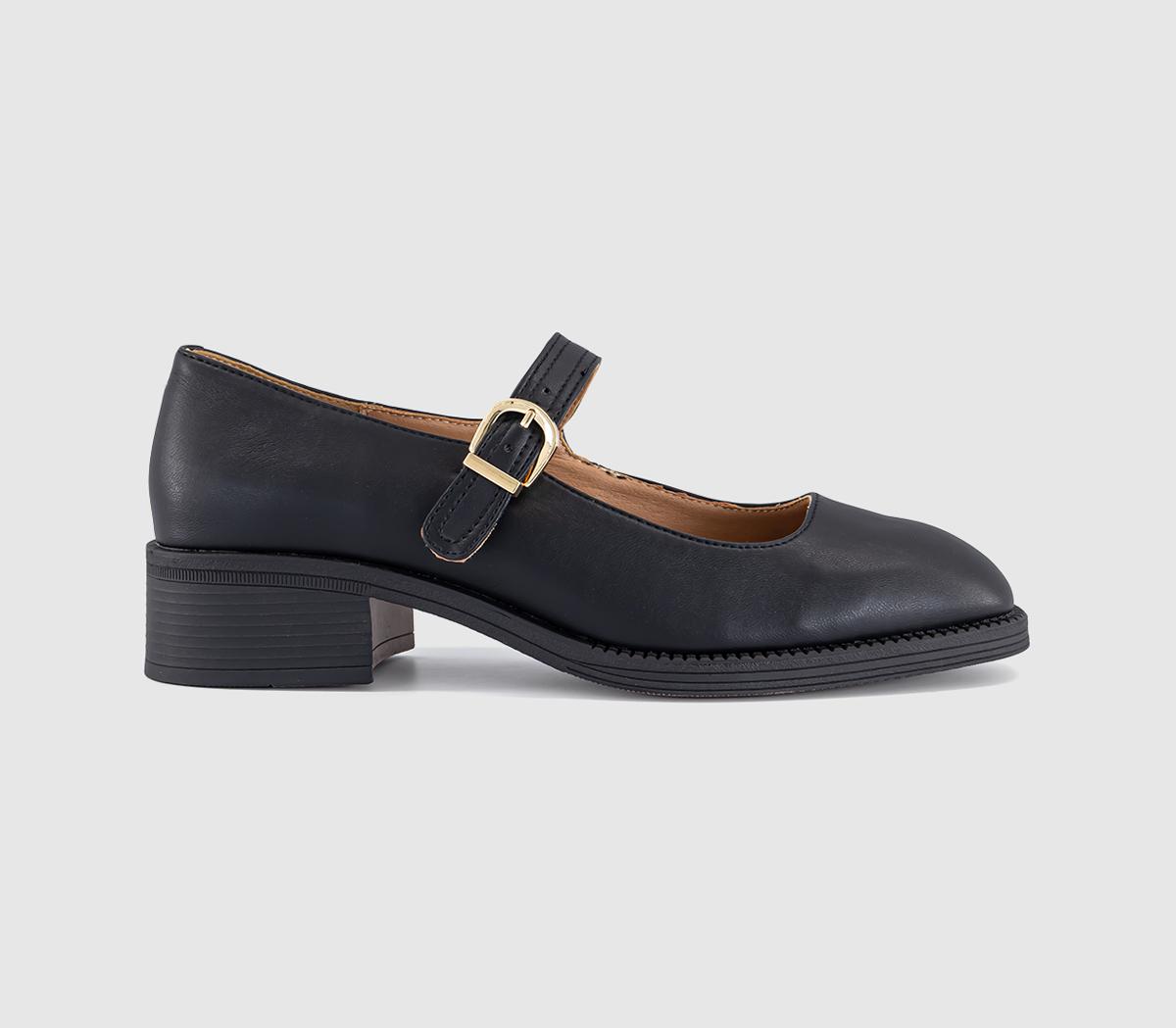 OFFICE Womens Milo Low Block Heel Mary Janes Black, 4