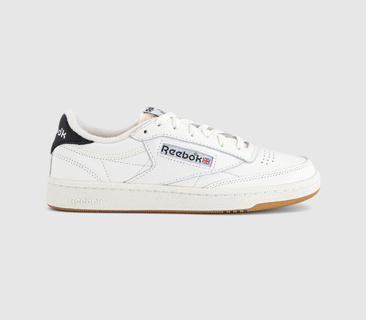 Reebok Club C 85 Vintage Trainers Chalk Black Gum  White in Men's Size 8.5, Office Shoes