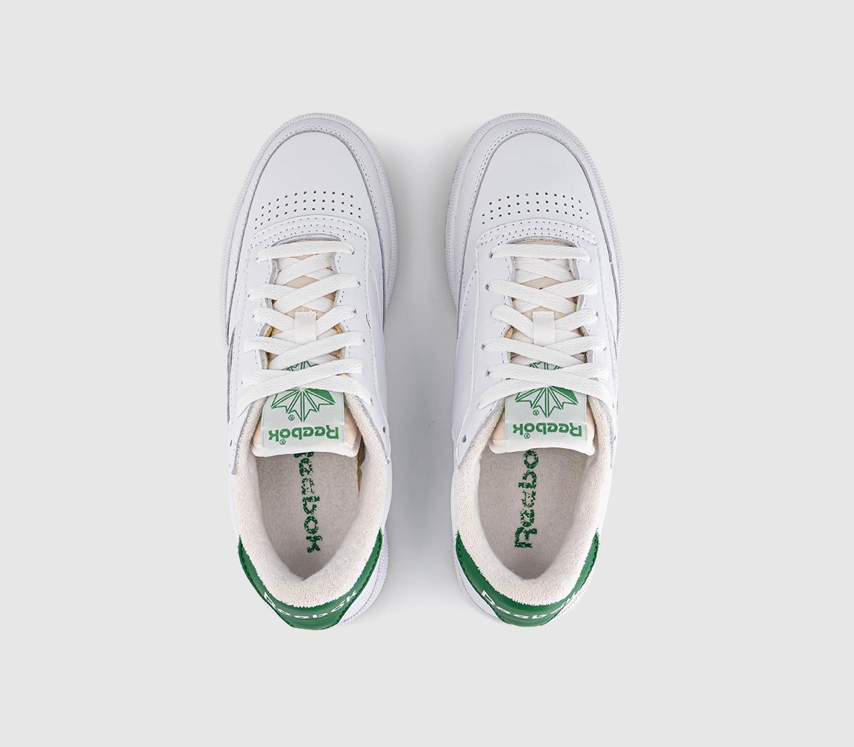 ReebokClub C 85 Vintage TrainersWhite Glen Green Rubbber Gum