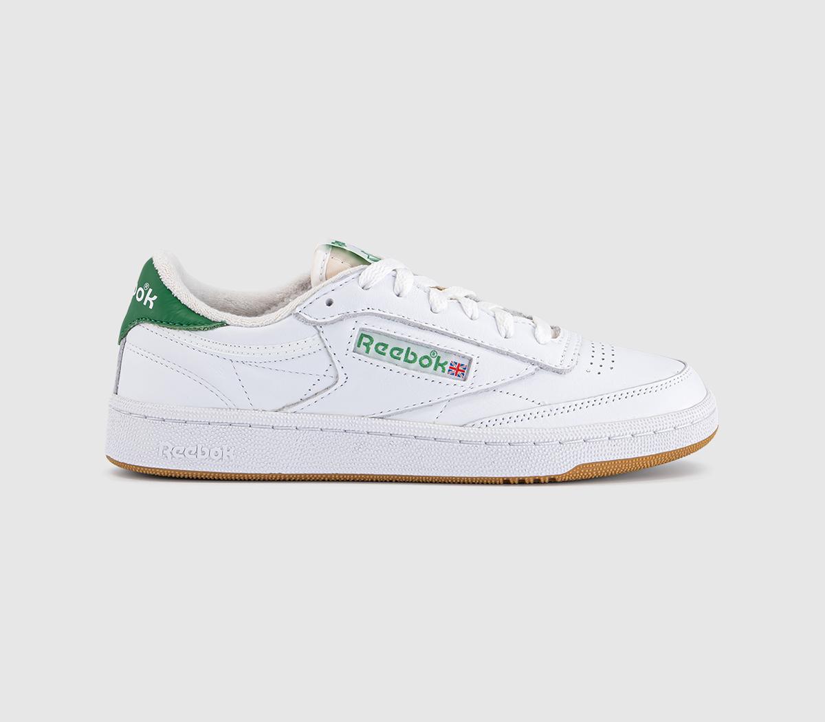 ReebokClub C 85 Vintage TrainersWhite Glen Green Rubbber Gum