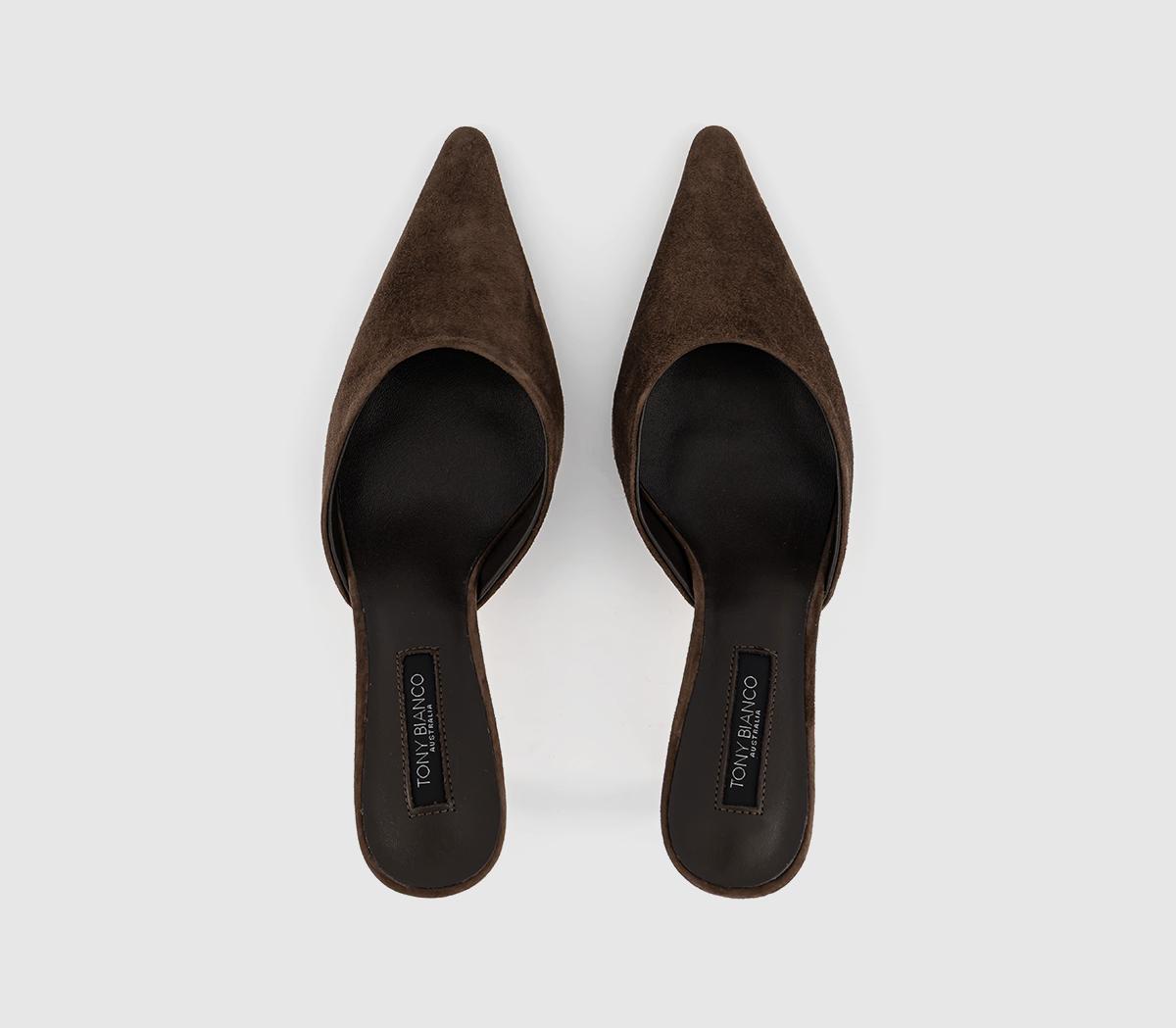 Tony BiancoSicily Heeled MulesBrown Suede