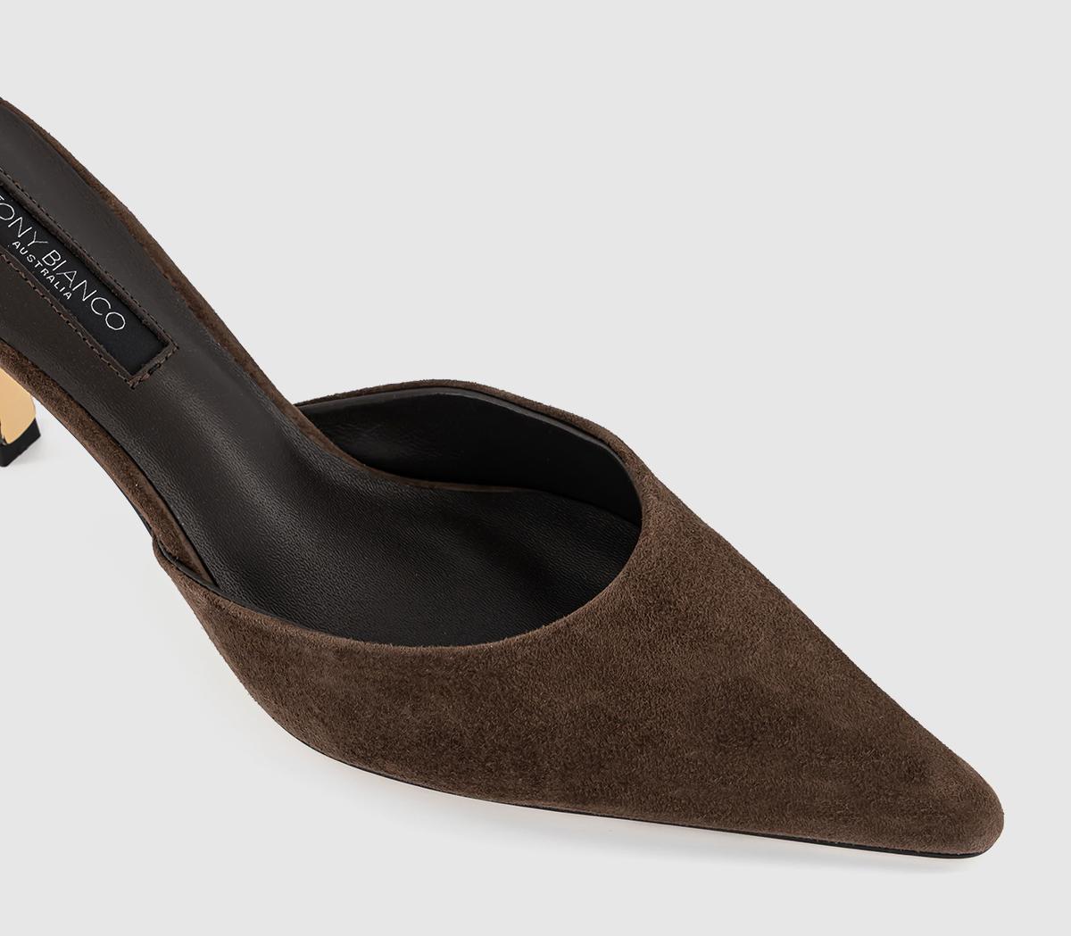 Tony BiancoSicily Heeled MulesBrown Suede