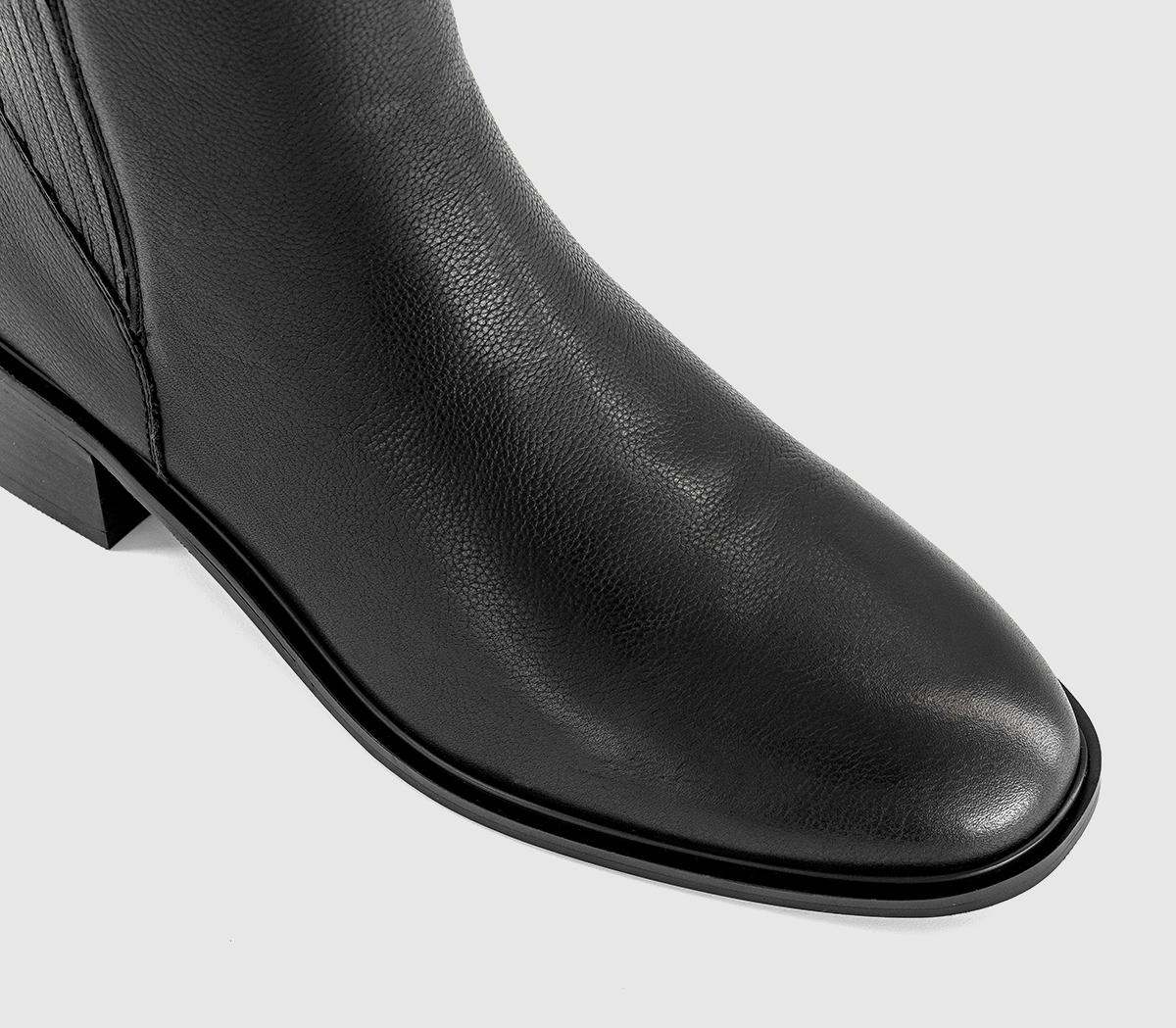 OFFICEArrow Covered Gusset Ankle BootsBlack Leather