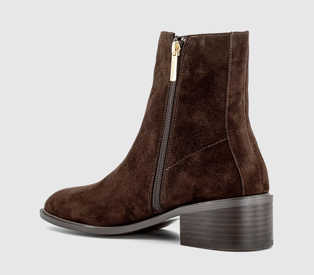 OFFICEArrow Covered Gusset Ankle BootsBrown Suede