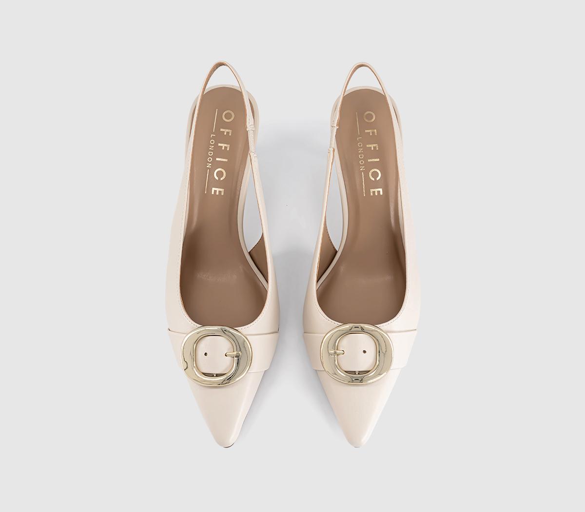 OFFICEMaeva Buckle Trim Slingback HeelsOff White
