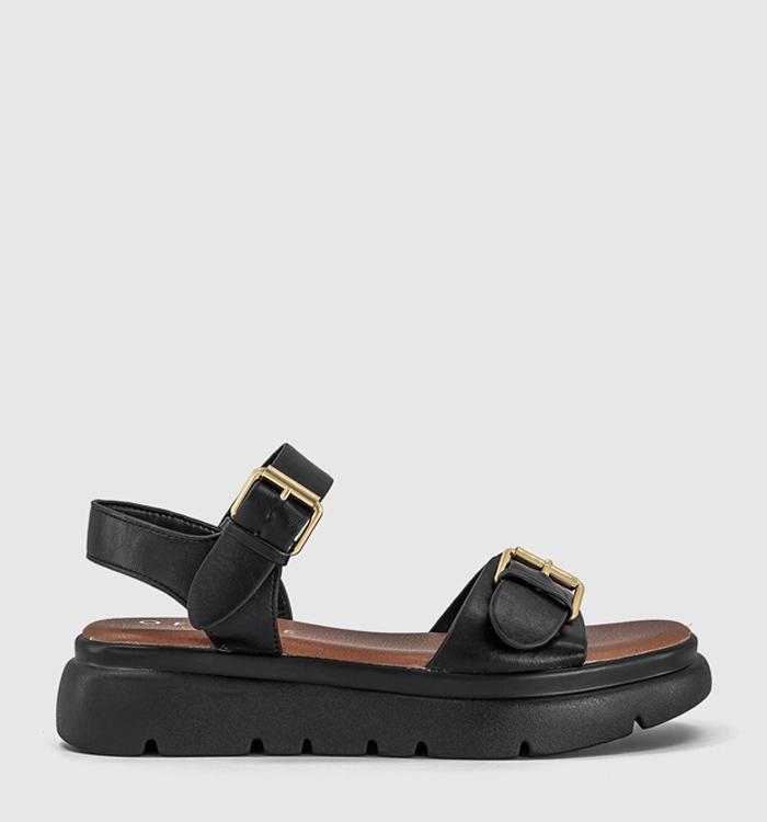 OFFICE Sage Buckle Detail Platform Sandals Black
