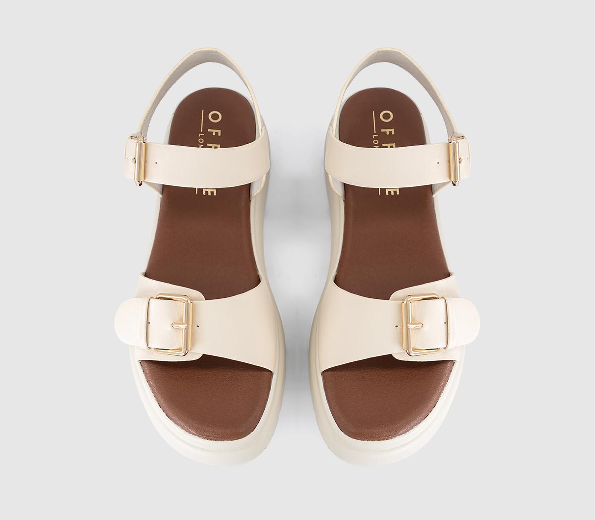 OFFICESage Buckle Detail Platform SandalsWhite