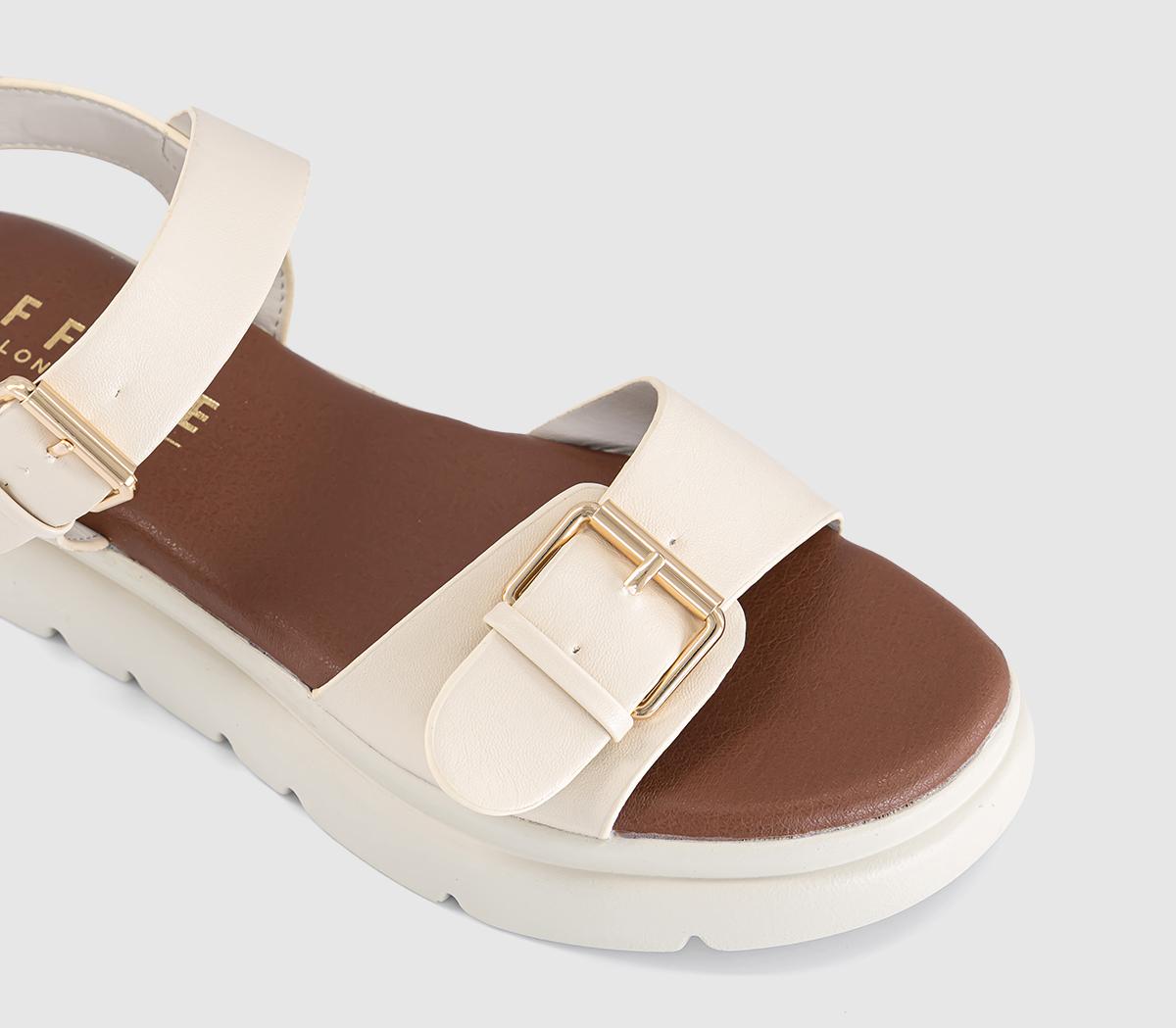 OFFICESage Buckle Detail Platform SandalsWhite