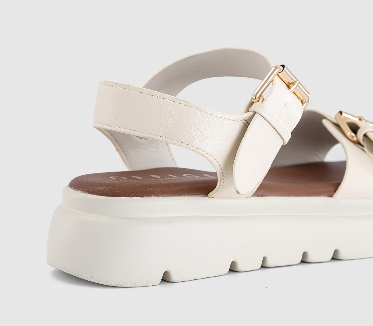 OFFICESage Buckle Detail Platform SandalsWhite