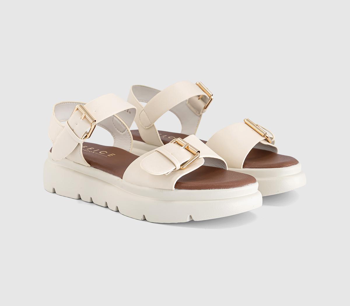 OFFICESage Buckle Detail Platform SandalsWhite
