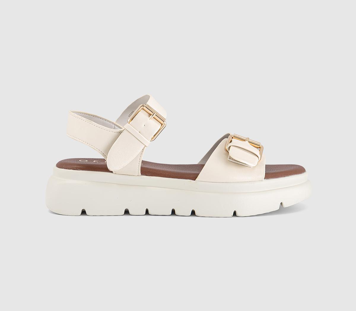 OFFICESage Buckle Detail Platform SandalsWhite
