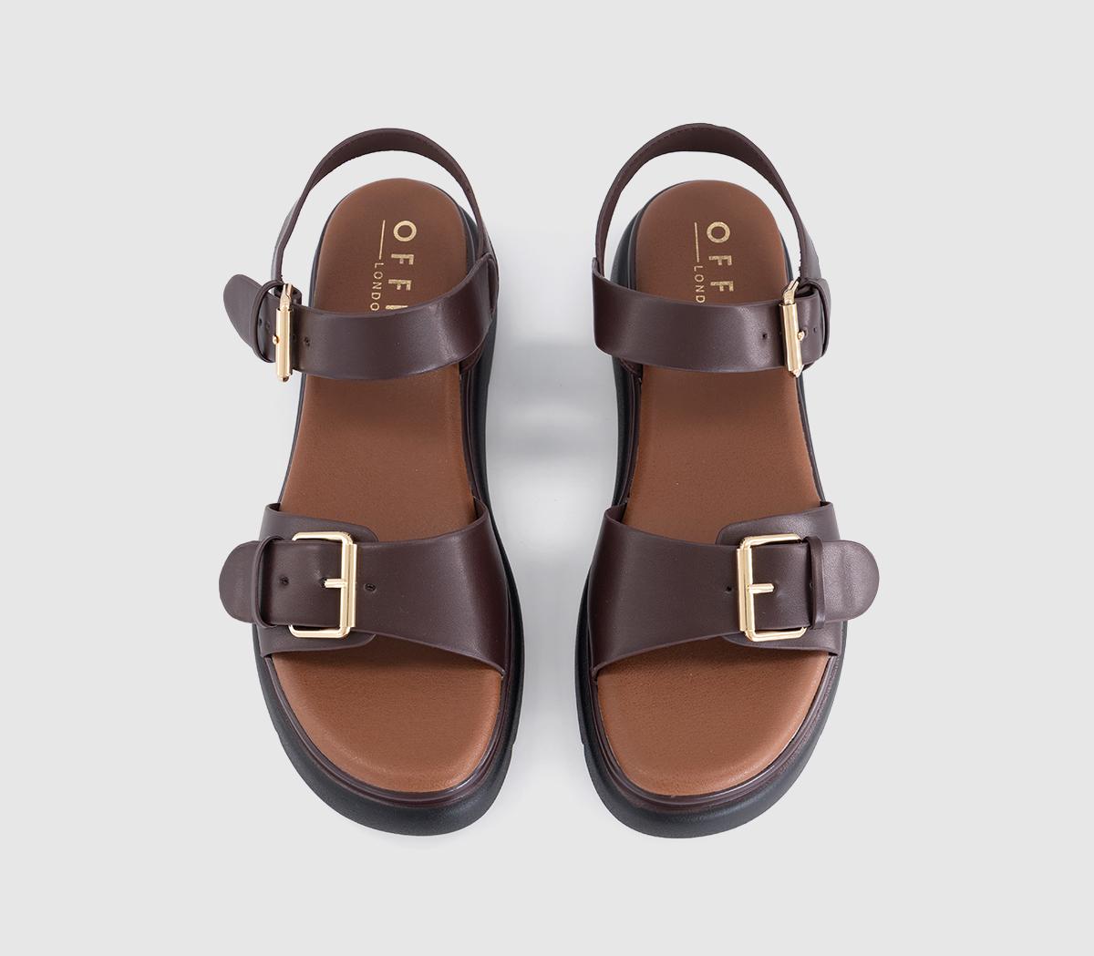 OFFICESage Buckle Detail Platform SandalsBrown