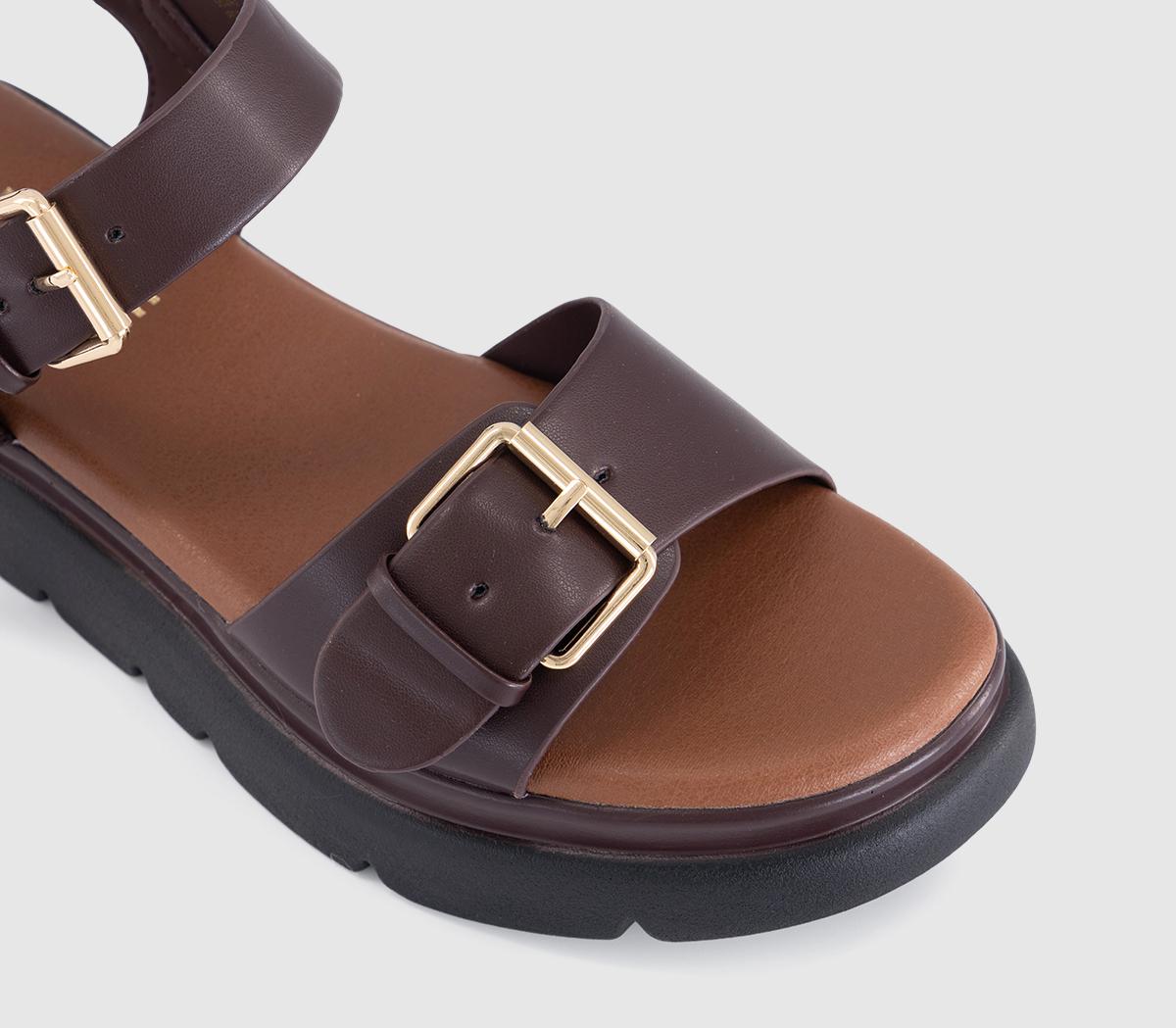 OFFICESage Buckle Detail Platform SandalsBrown