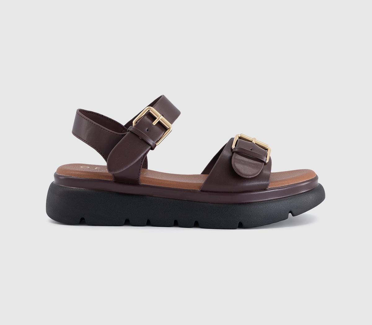 OFFICESage Buckle Detail Platform SandalsBrown