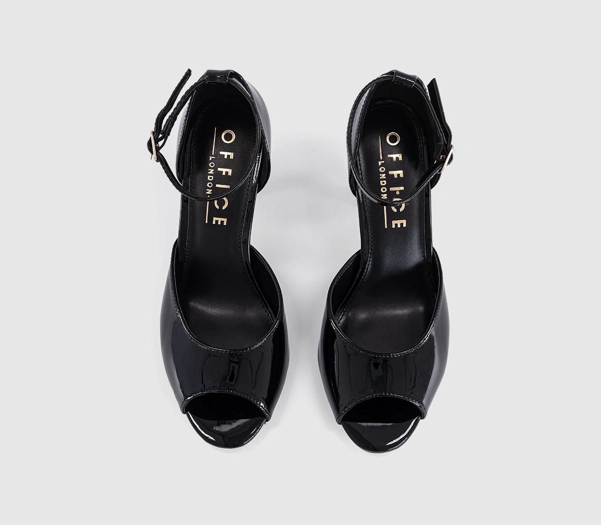 OFFICEHarlequin Peep Toe Heeled SandalsBlack