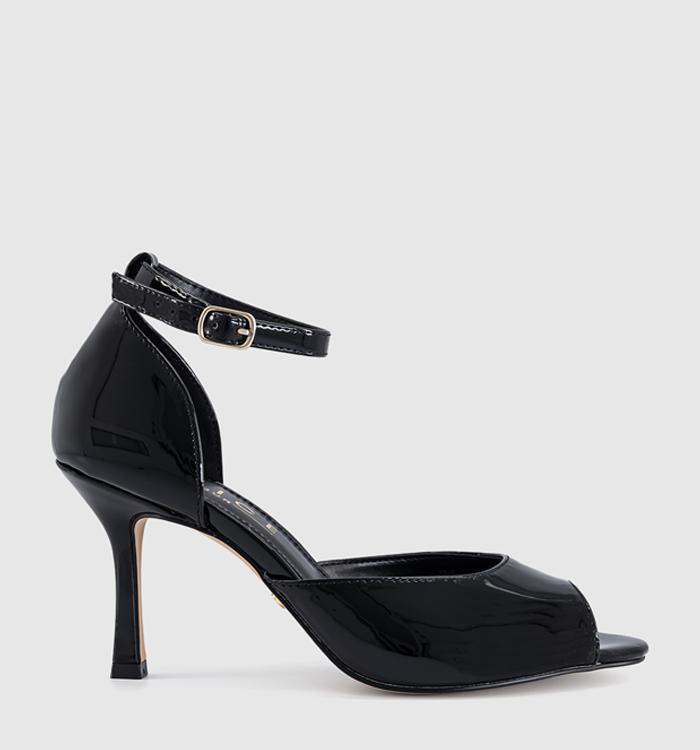 OFFICE Harlequin Peep Toe Heeled Sandals Black