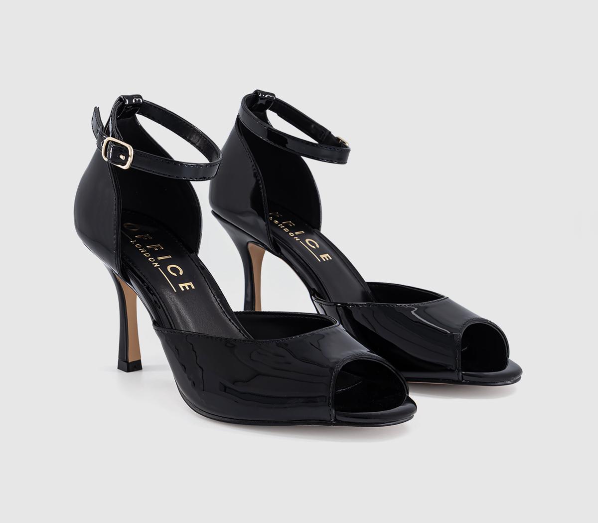 OFFICEHarlequin Peep Toe Heeled SandalsBlack