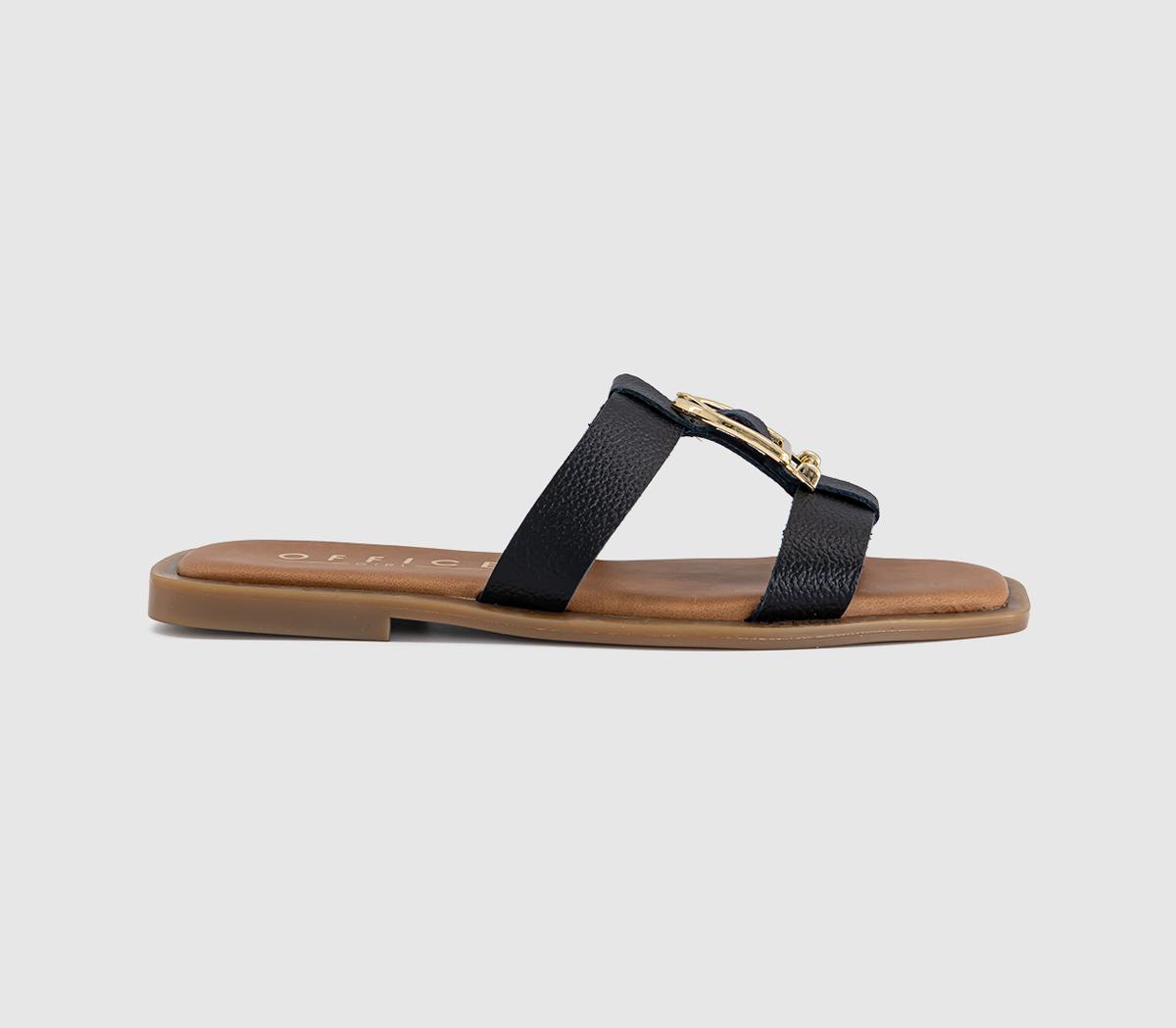 OFFICESantana Belt Detail SlidersBlack Leather