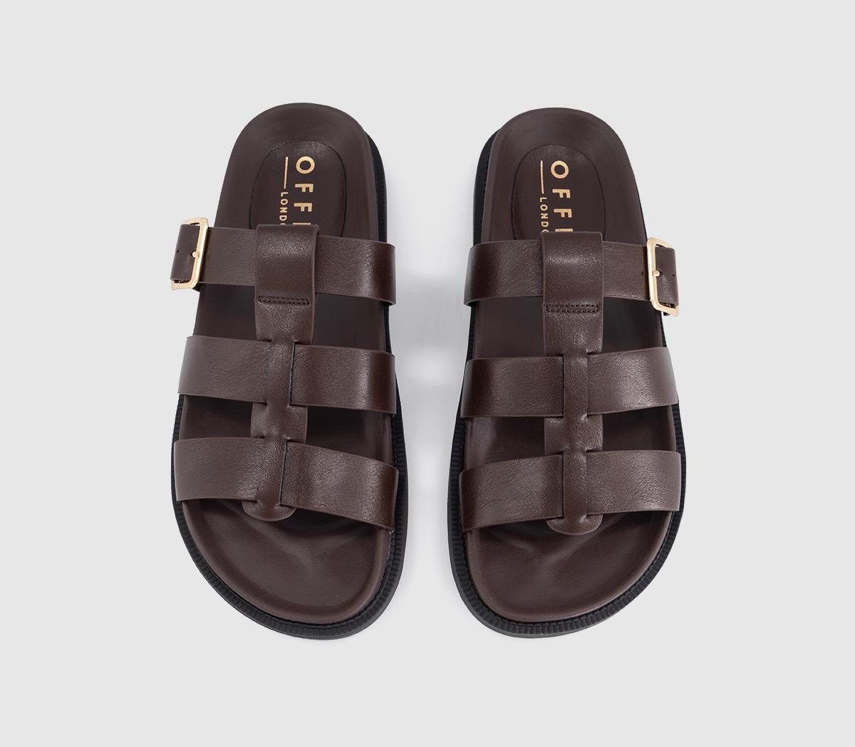 OFFICEShanty Fisherman Footbed SlidersBrown