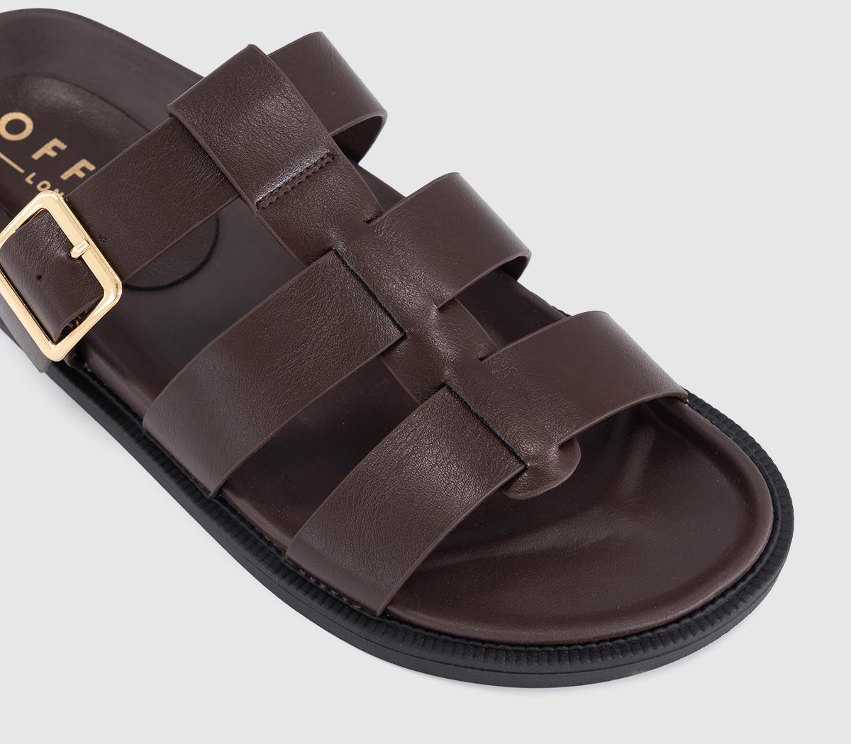 OFFICEShanty Fisherman Footbed SlidersBrown