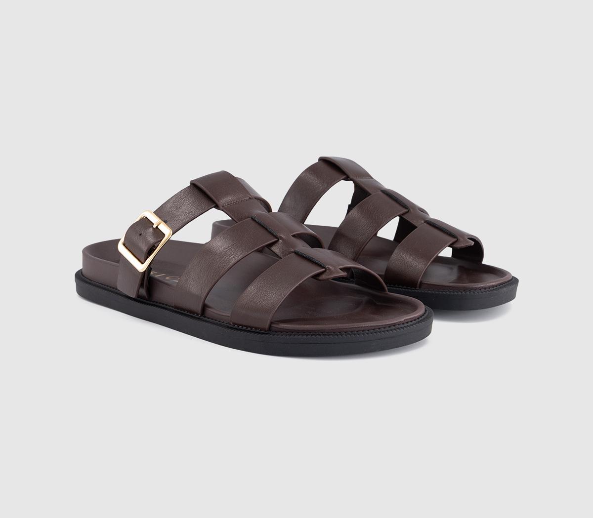 OFFICEShanty Fisherman Footbed SlidersBrown
