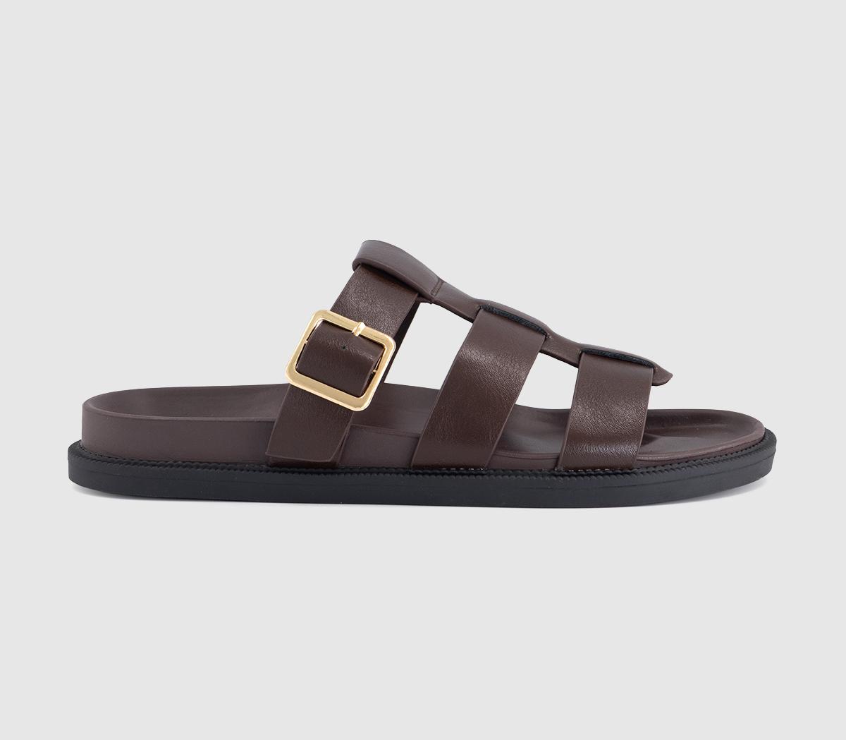 OFFICEShanty Fisherman Footbed SlidersBrown