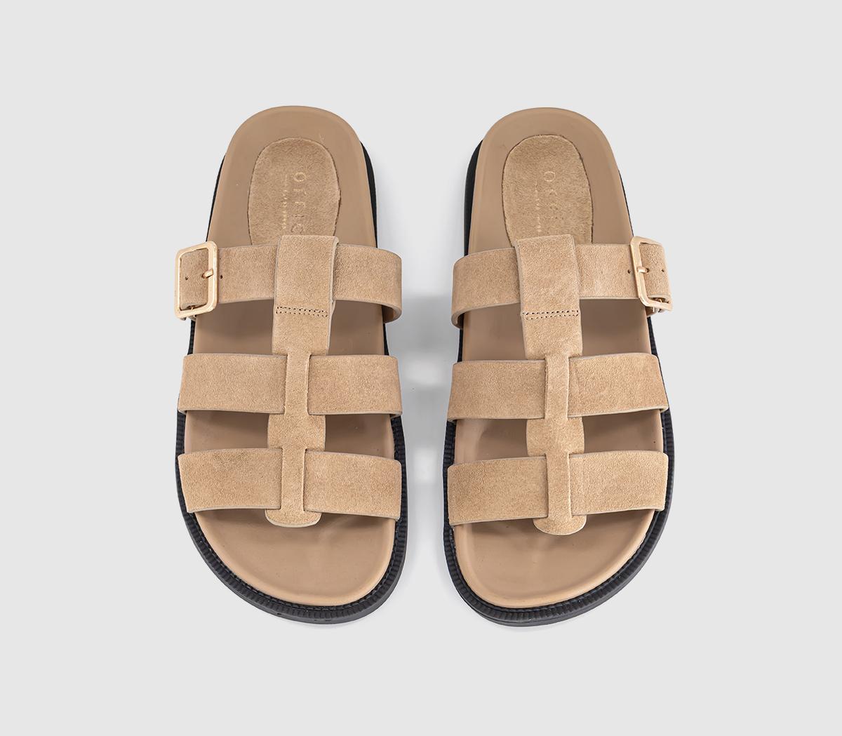 OFFICEShanty Fisherman Footbed SlidersTaupe