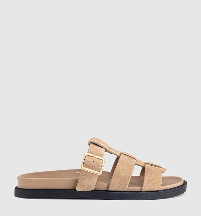OFFICE Shanty Fisherman Footbed Sliders Taupe