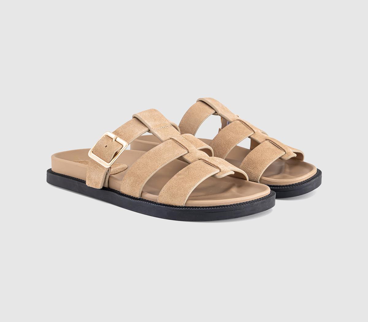 OFFICEShanty Fisherman Footbed SlidersTaupe