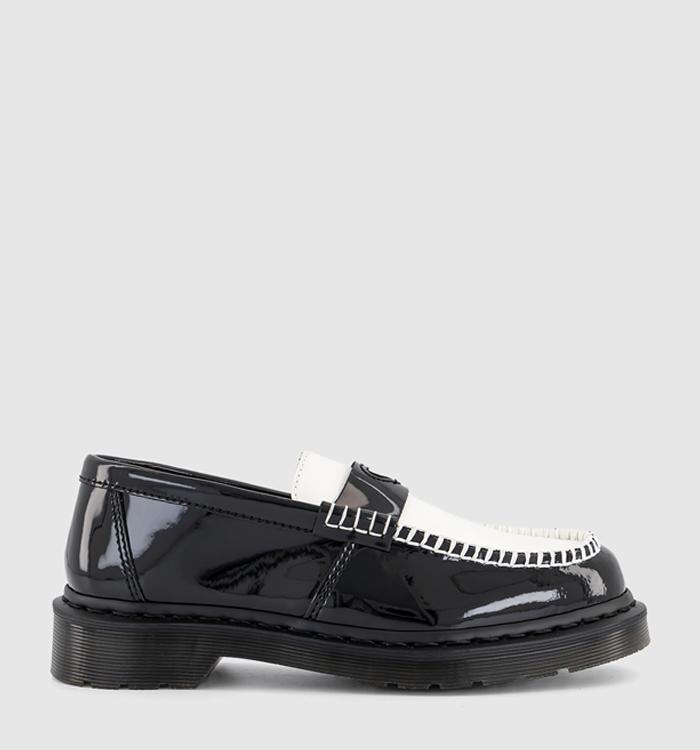 Dr. Martens Penton Heart Penny Loafers Black White