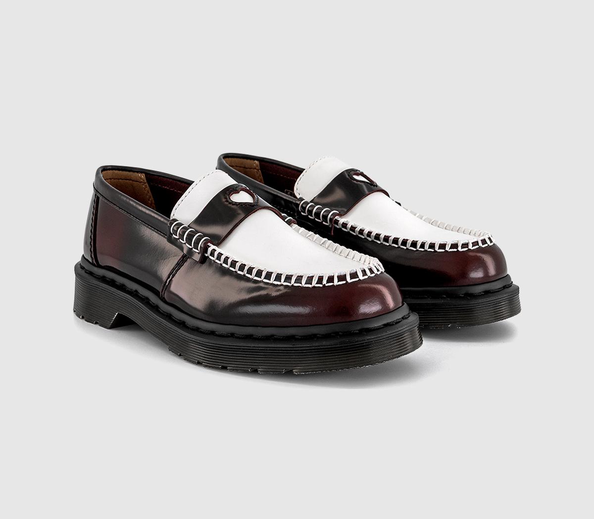 Dr. Martens Penton Heart Penny Loafers Cherry Red - Flat Shoes for