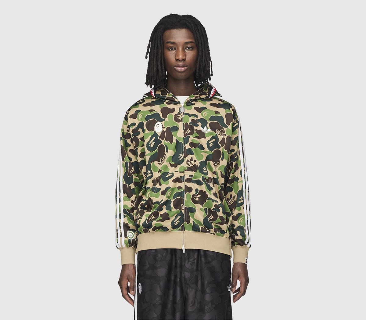 adidas adidas x BAPE Track Shark Hoodie Crew Green - Men's Clothing