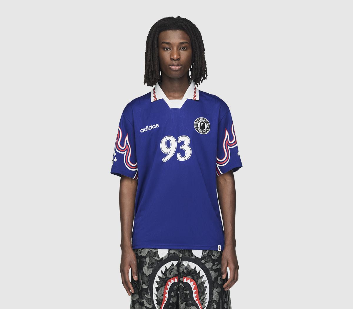 adidasadidas x BAPE Short Sleeve Flame JerseyJapan Blue