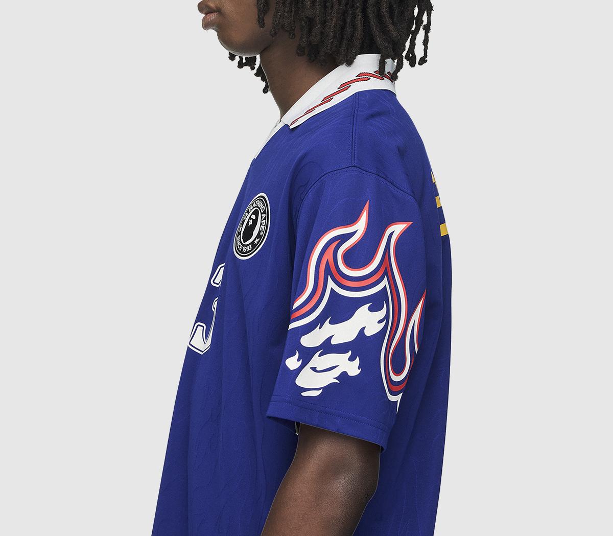 adidas adidas x BAPE Short Sleeve Flame Jersey Japan Blue - adidas