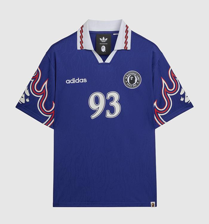 adidas adidas x BAPE Short Sleeve Flame Jersey Japan Blue