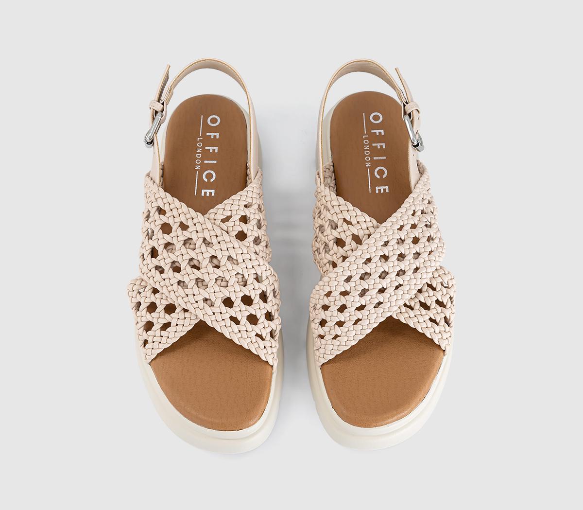 OFFICESuki Woven Cross Over Platform SandalsOff White