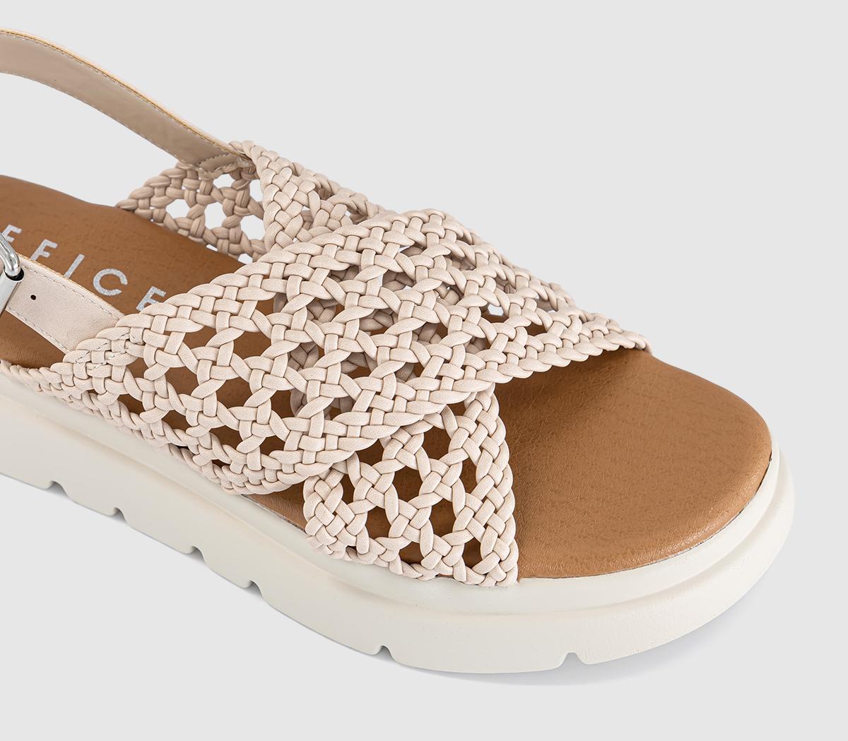 OFFICESuki Woven Cross Over Platform SandalsOff White