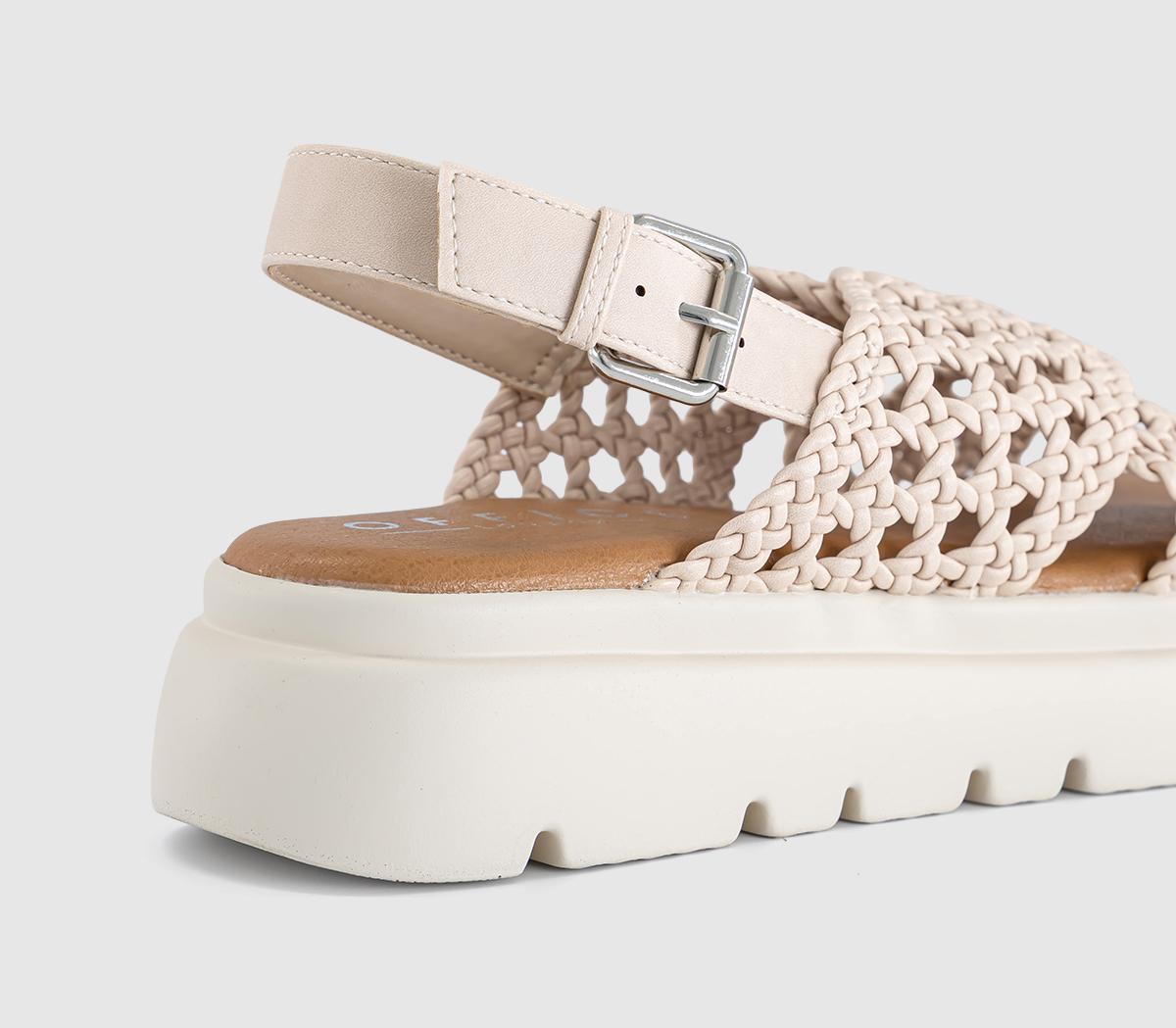 OFFICESuki Woven Cross Over Platform SandalsOff White