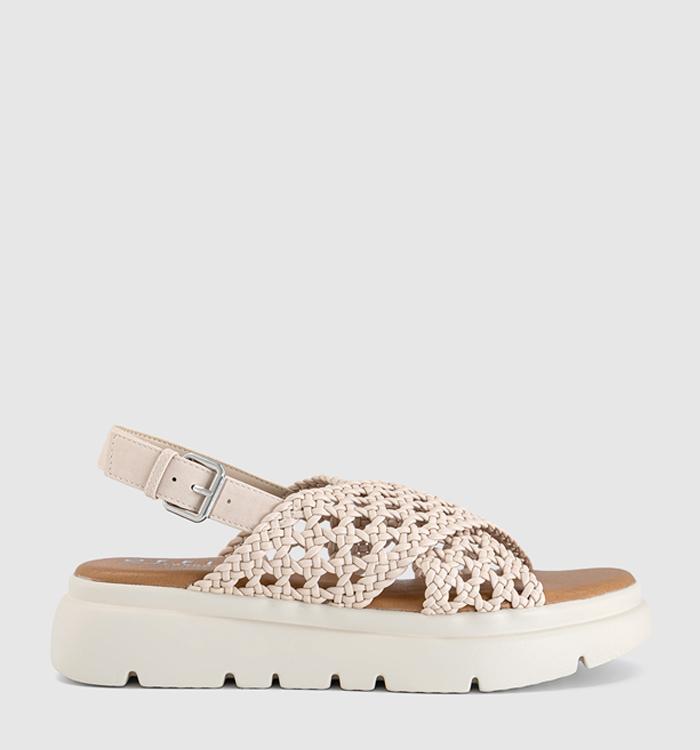 OFFICE Suki Woven Cross Over Platform Sandals Off White