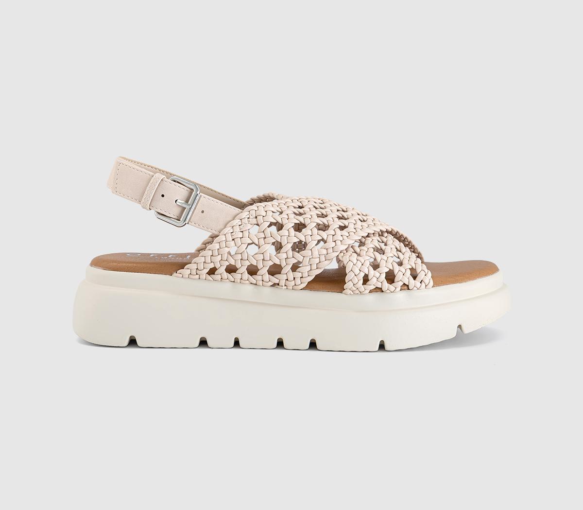 OFFICESuki Woven Cross Over Platform SandalsOff White