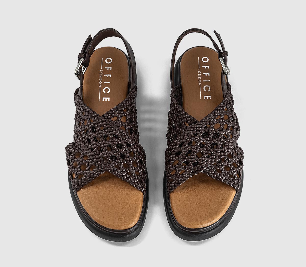 OFFICESuki Woven Cross Over Platform SandalsBrown