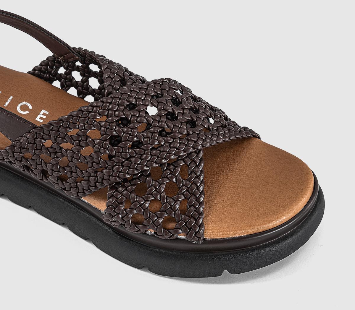 OFFICESuki Woven Cross Over Platform SandalsBrown