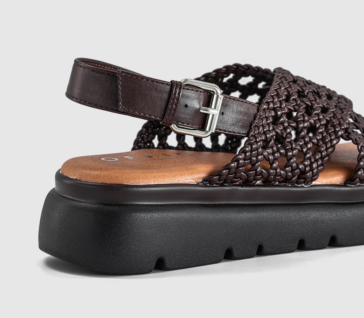 OFFICESuki Woven Cross Over Platform SandalsBrown