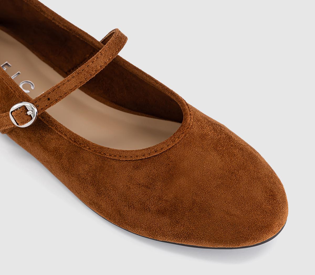OFFICEFifi Single Strap Mary Jane Ballet PumpsTan
