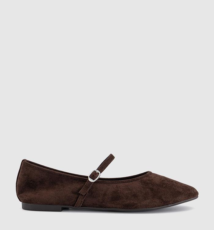 OFFICE Fifi Single Strap Mary Jane Ballet Pumps Brown