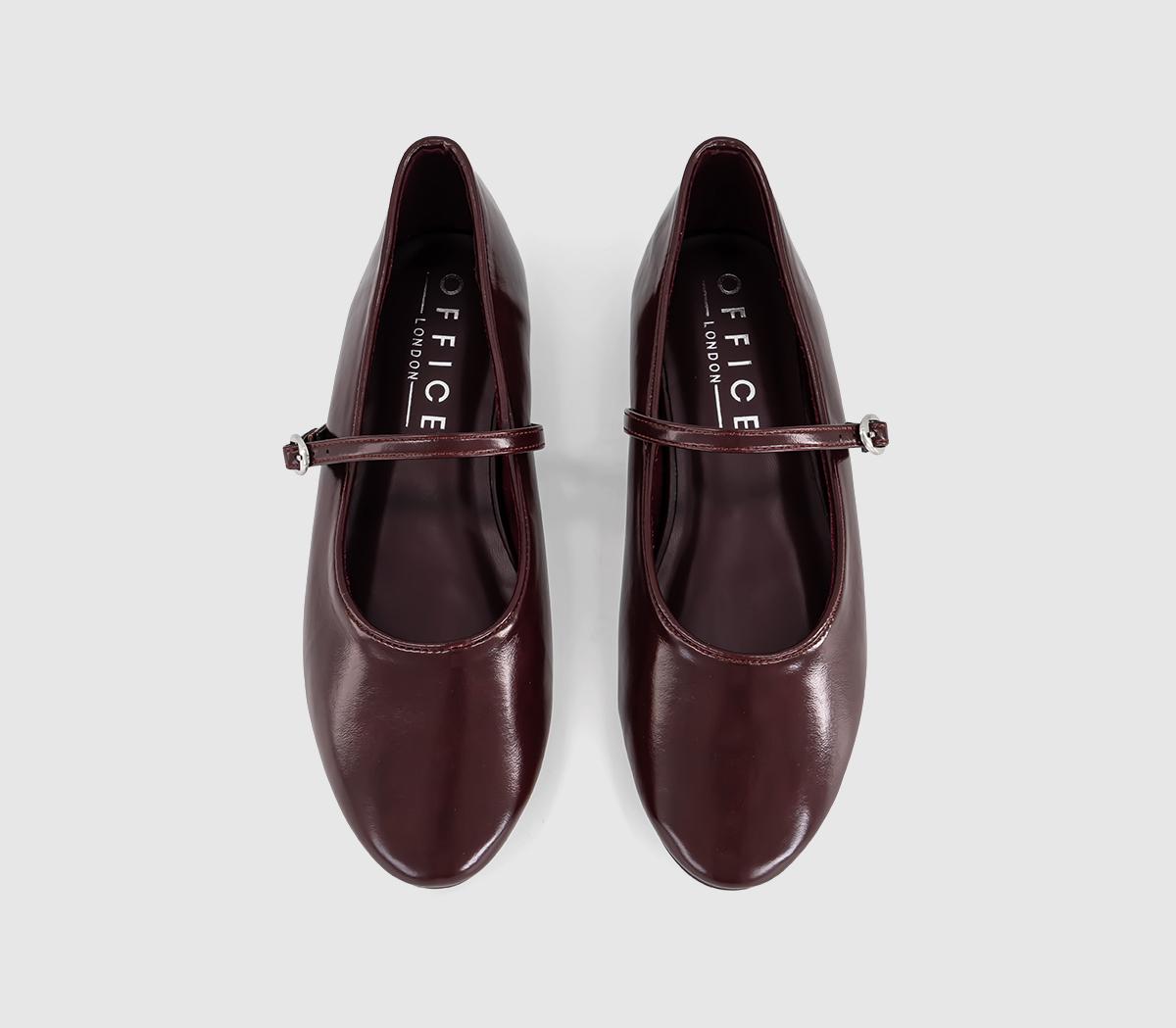 OFFICEFifi - Single Strap Mary Jane Ballet FlatsBurgundy
