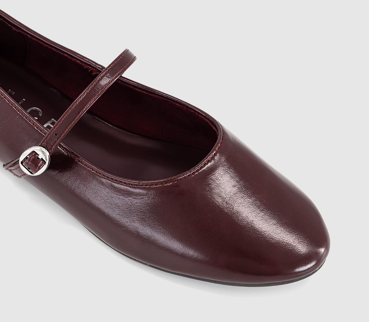 OFFICEFifi - Single Strap Mary Jane Ballet FlatsBurgundy