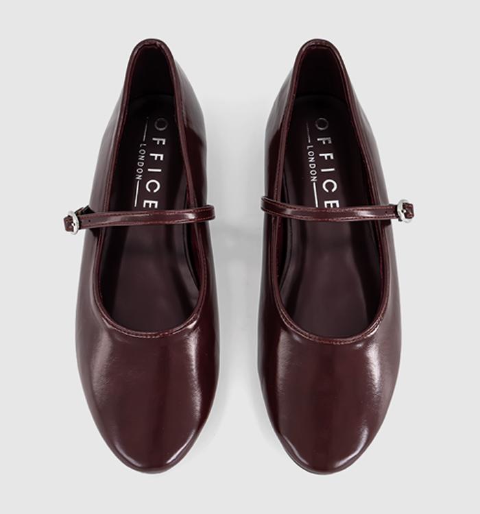 OFFICE Fifi - Single Strap Mary Jane Ballet Flats Burgundy
