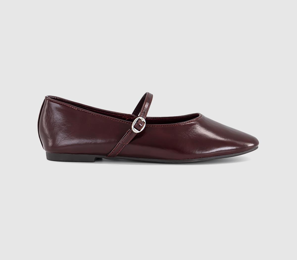 OFFICEFifi - Single Strap Mary Jane Ballet FlatsBurgundy